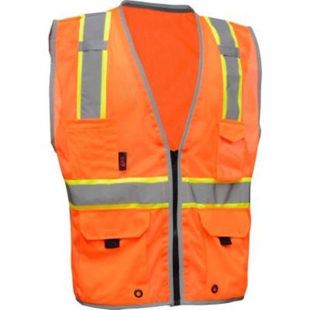 GSS SAFETY GSS Safety Class 2 Hype-Lite Safety Vest w/Black Side-Orange-XL 1704-XL